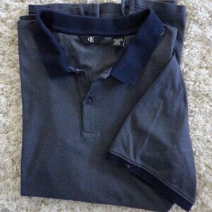 Calvin Klein Men's Polo Short Sleeve Shirt Black Size XL Minimalist Grandpa Golf